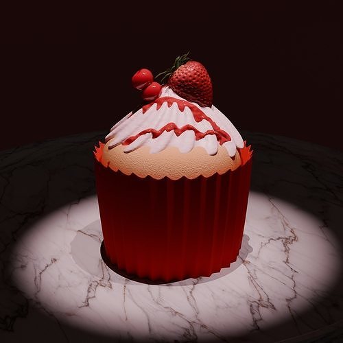 Realistic 3D Cupcake Model HighQuality Textures and Details Free 3D model