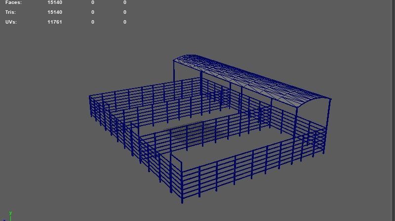 Foal Horse Corrals 3D model_12