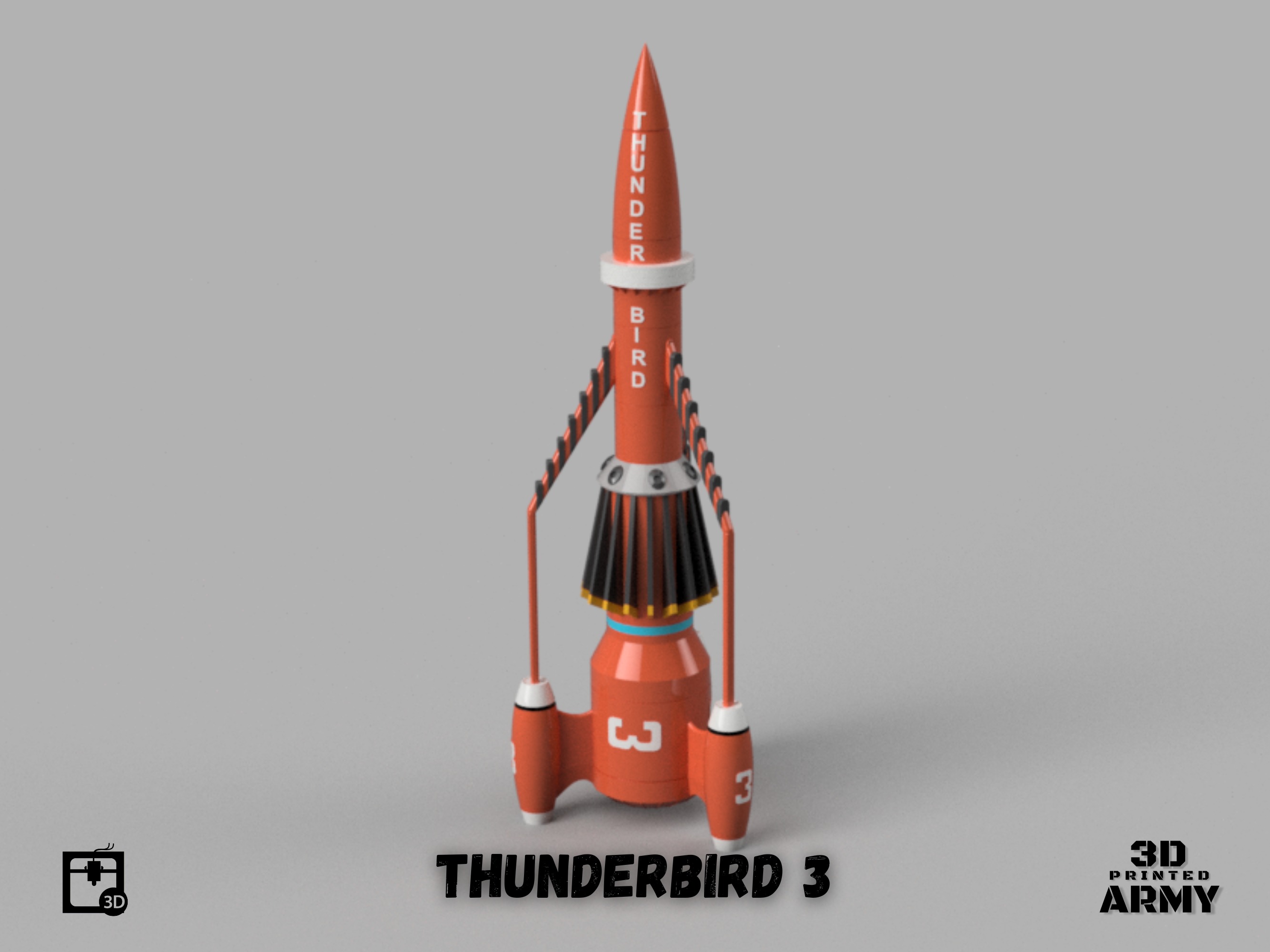 THUNDERBIRD 3 rocket -STL files for 3D printing 3D print model_7