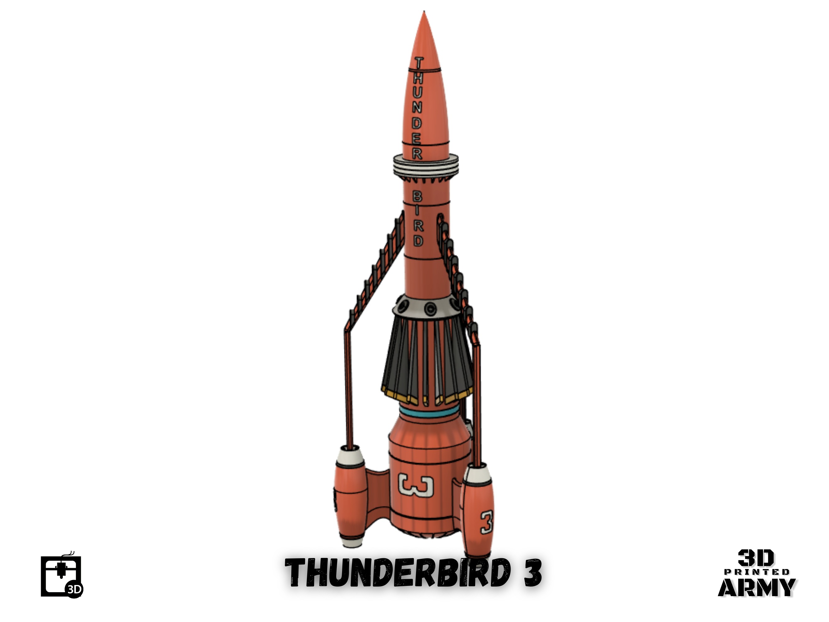 THUNDERBIRD 3 rocket -STL files for 3D printing 3D print model_9