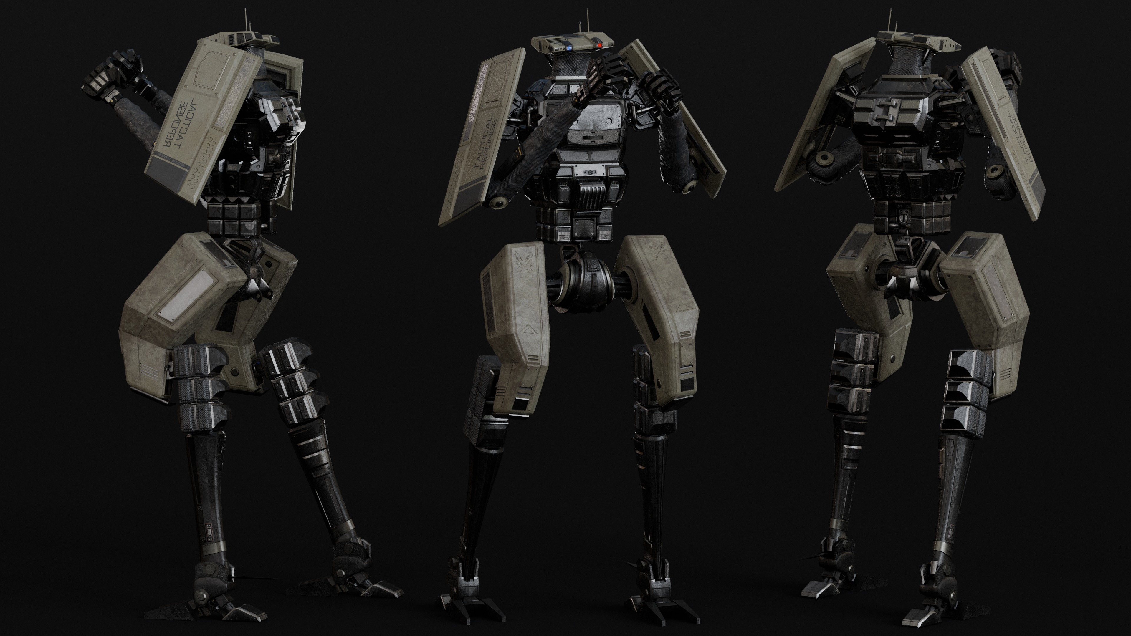 Soldier Robot Low-poly 3D model_5