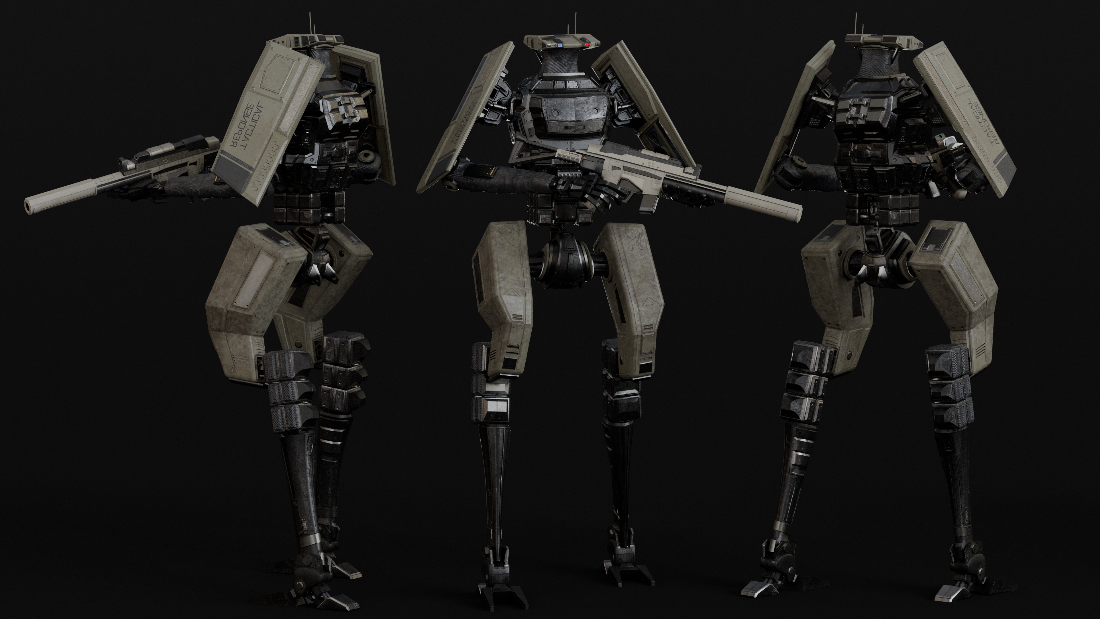 Soldier Robot Low-poly 3D model_3