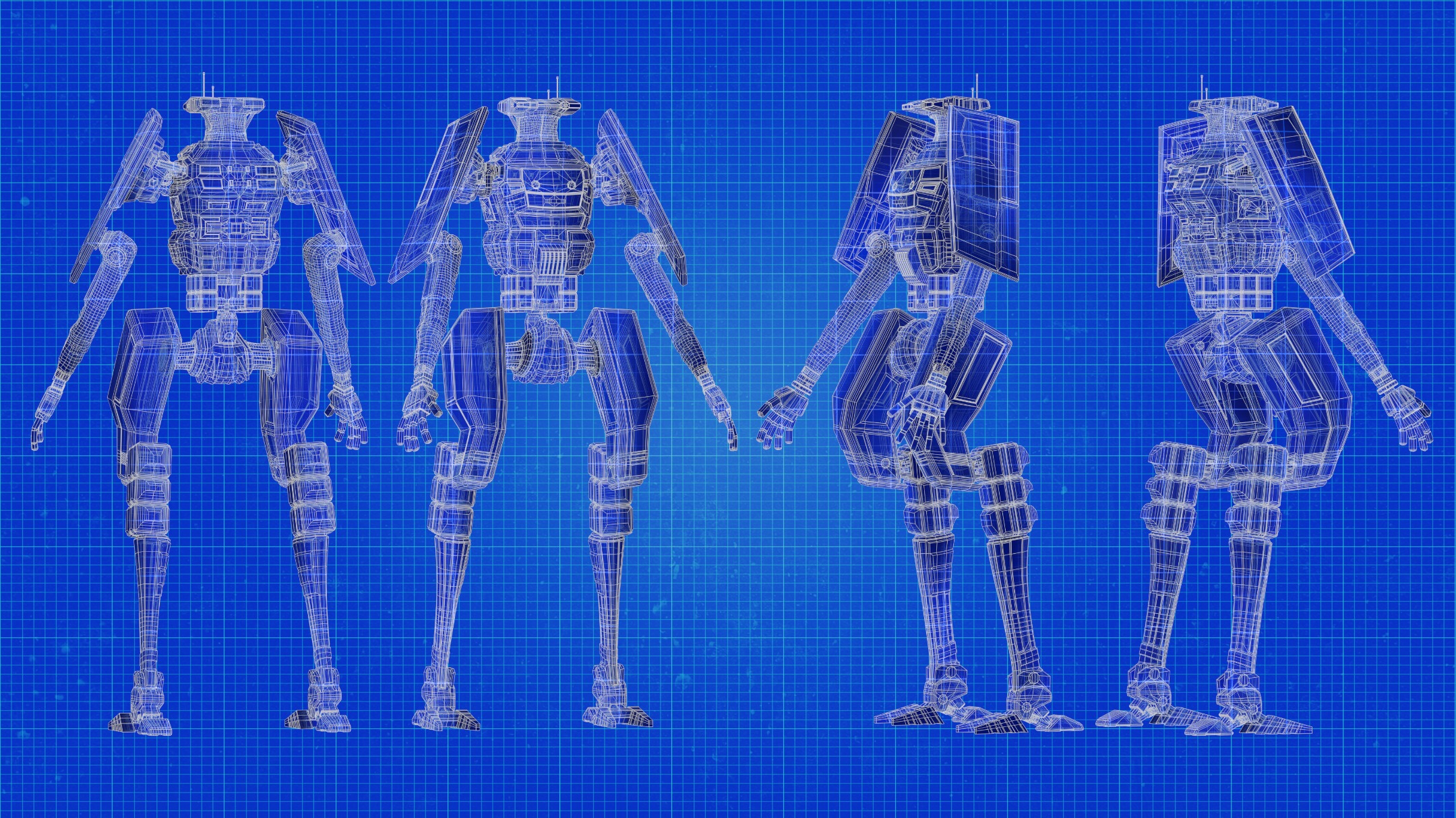 Soldier Robot Low-poly 3D model_9
