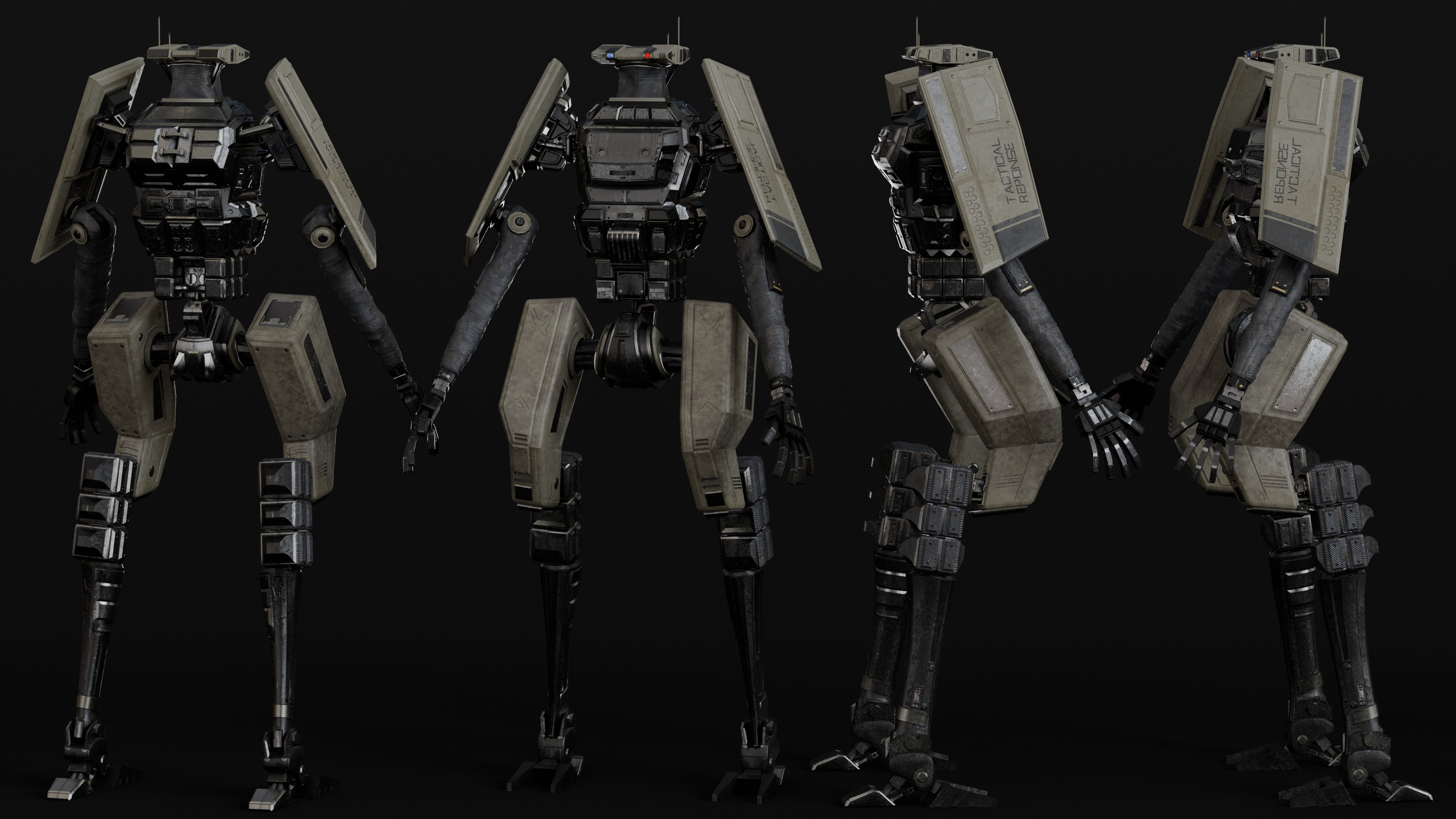 Soldier Robot Low-poly 3D model_2