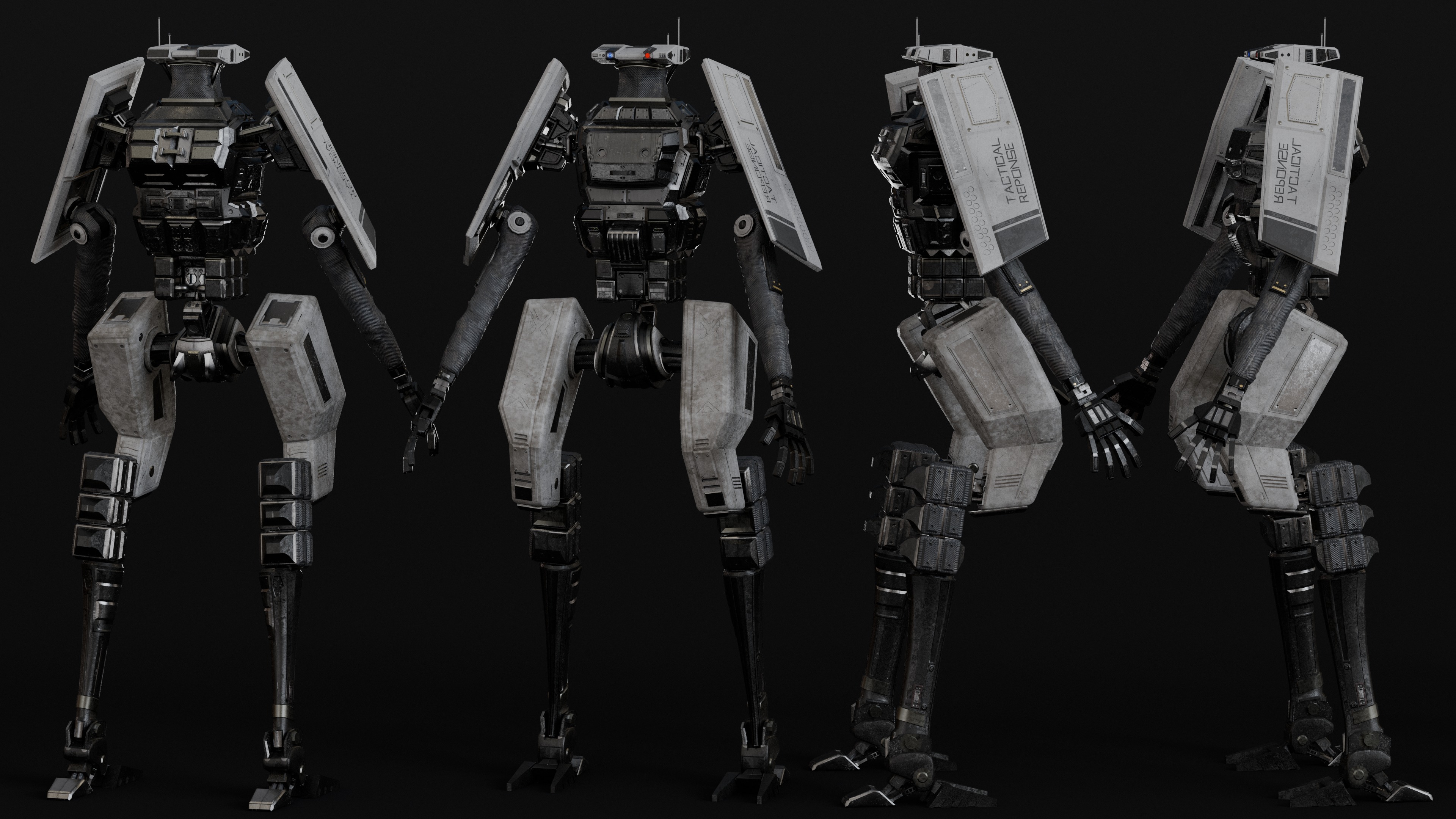 Soldier Robot Low-poly 3D model_1