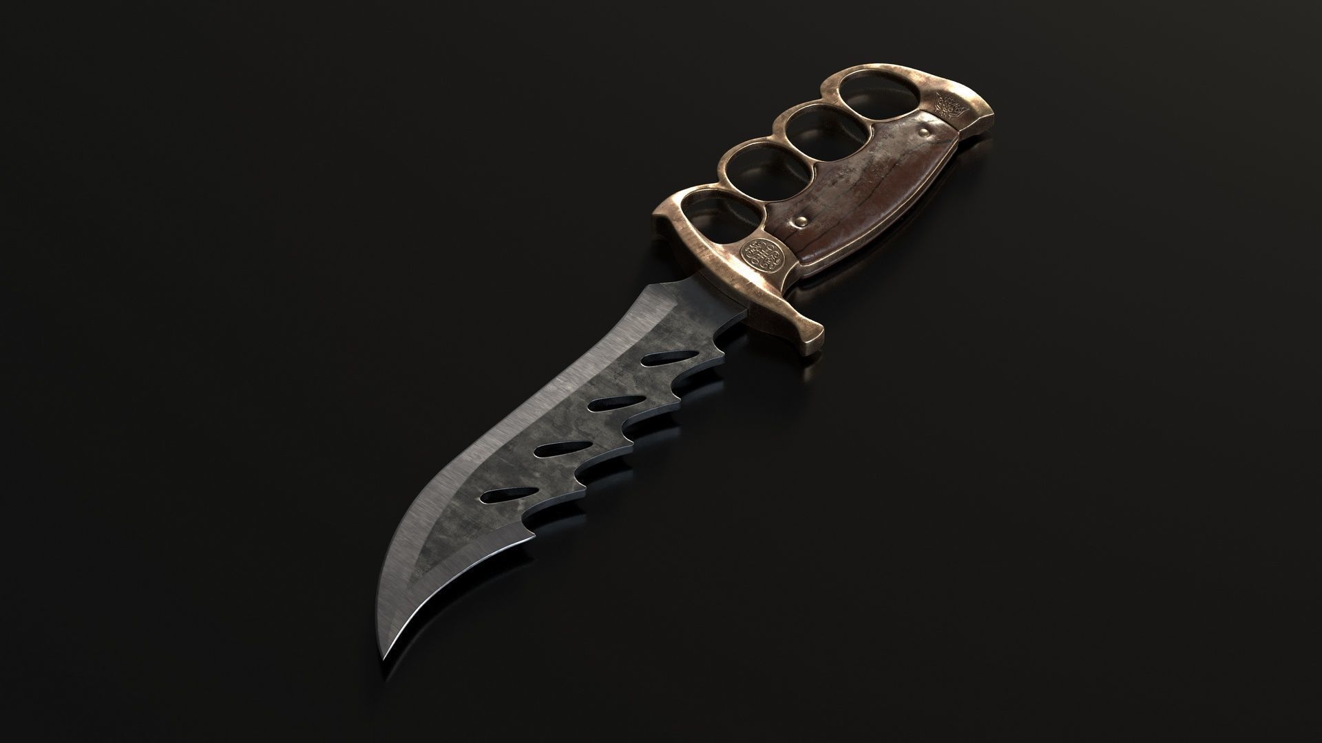 Knuckle Knife Low-poly 3D model_8