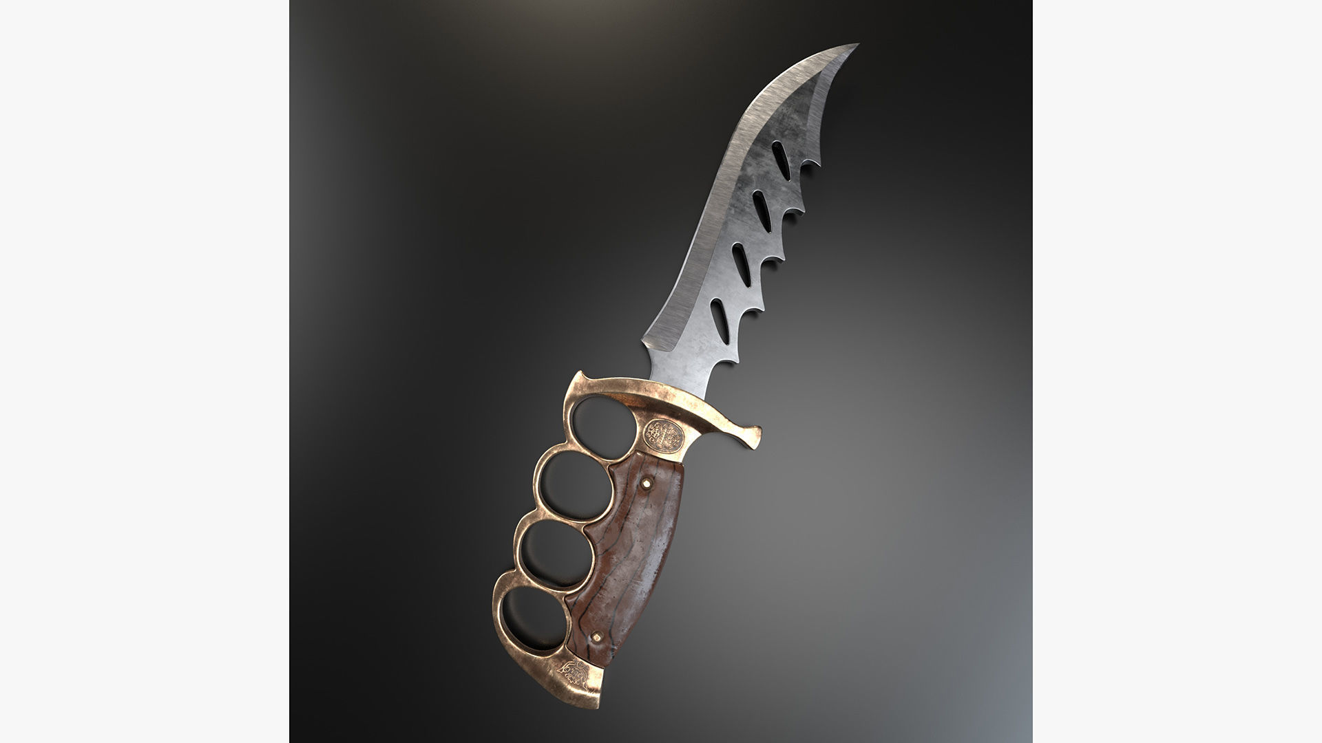 Knuckle Knife Low-poly 3D model_5