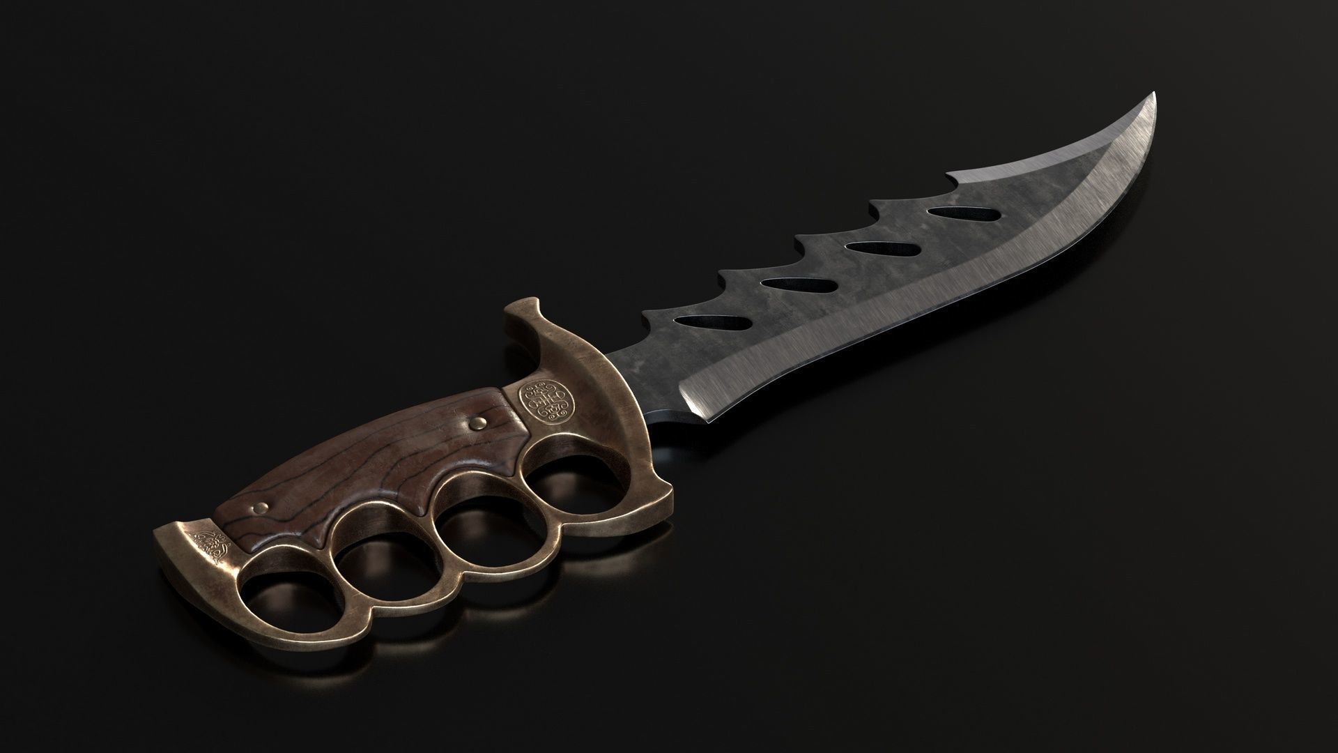 Knuckle Knife Low-poly 3D model_9