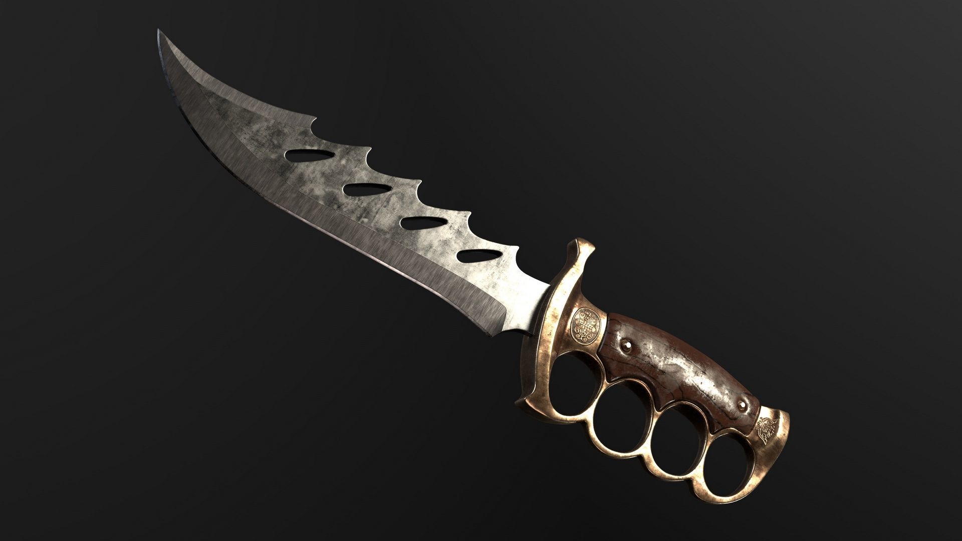 Knuckle Knife Low-poly 3D model_4