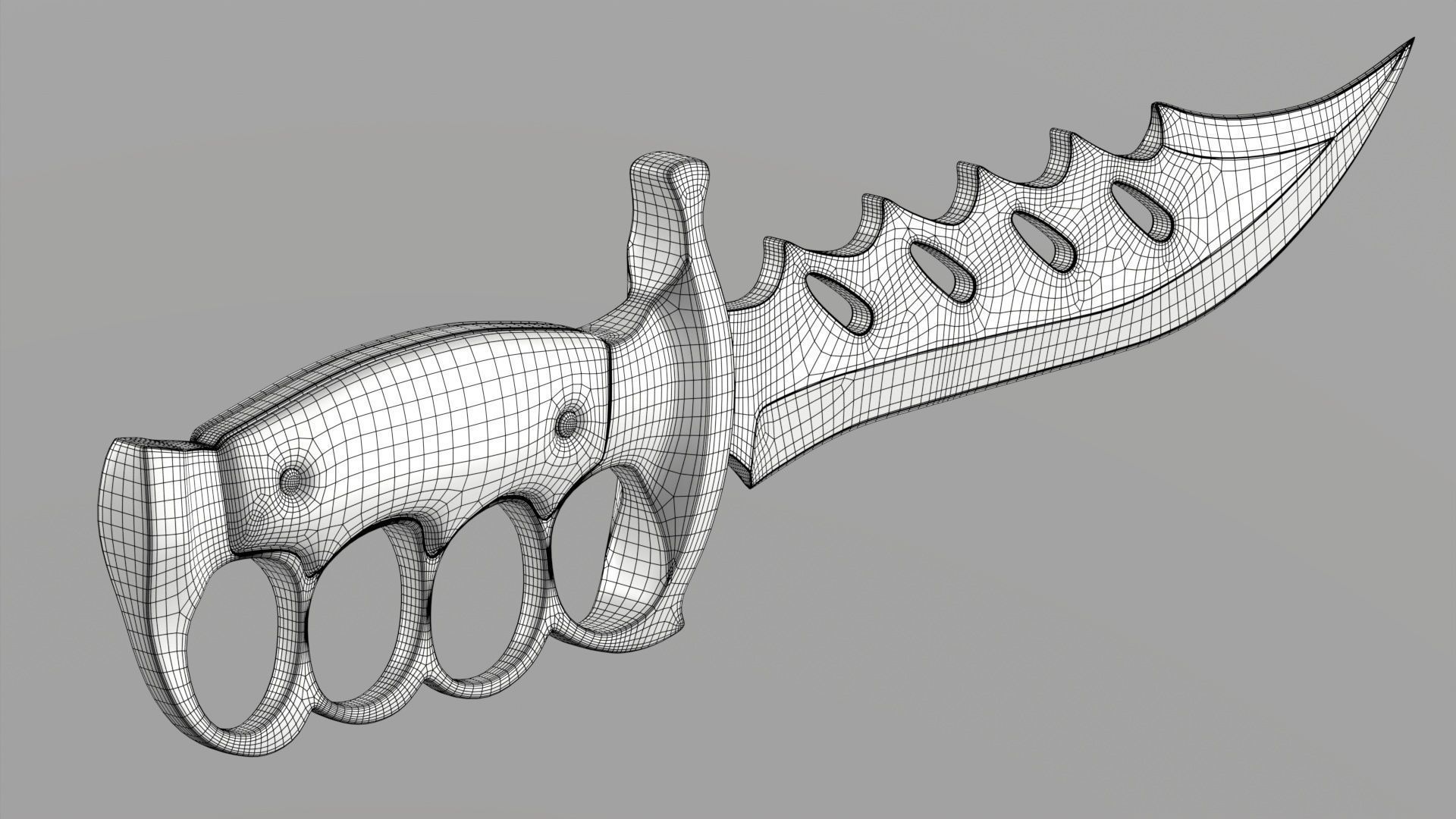 Knuckle Knife Low-poly 3D model_11