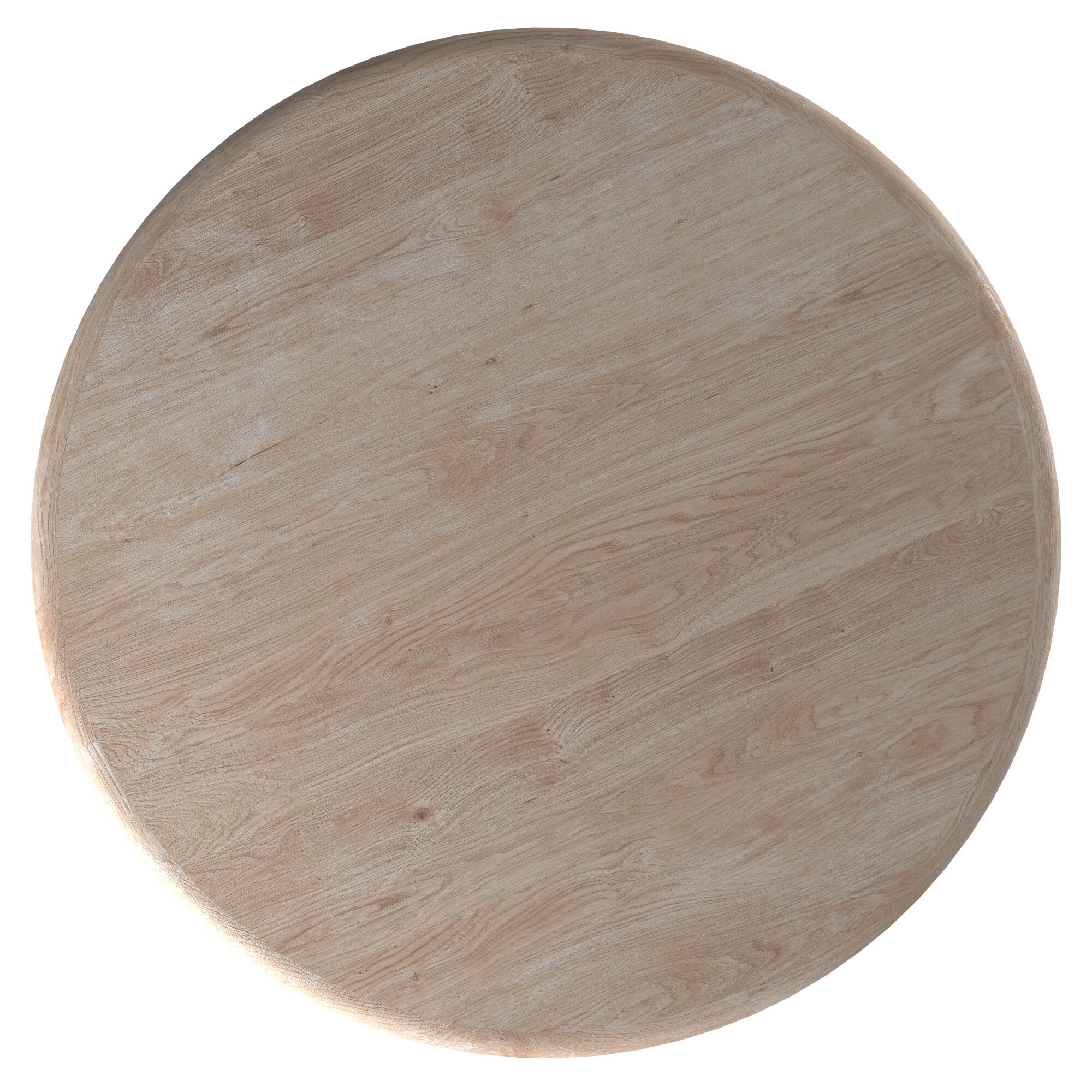 Louise Round Whitewash Wood Pedestal End Table 3D model_5