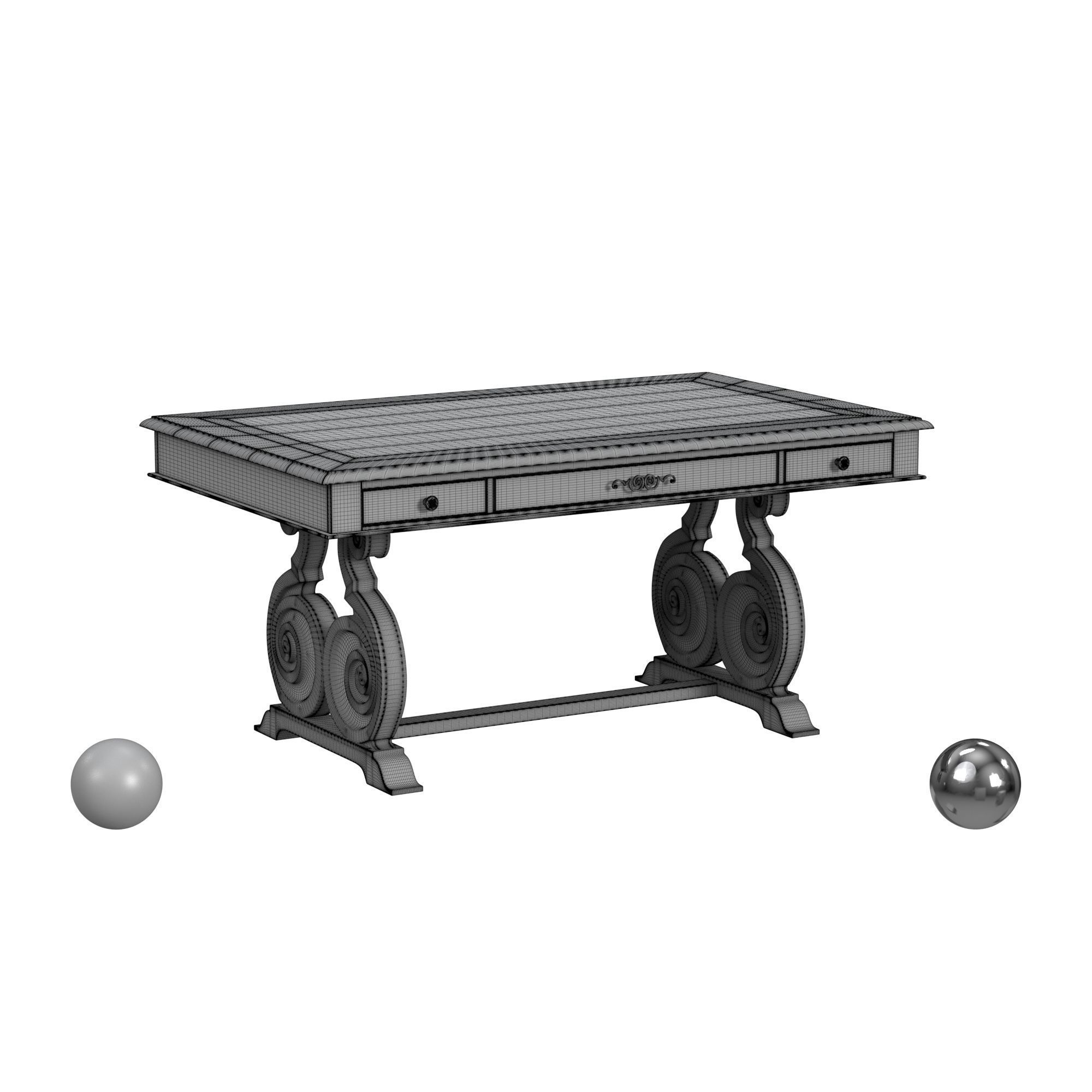 Magnussen Bellamy Rectangular Sofa Table 3D model_3