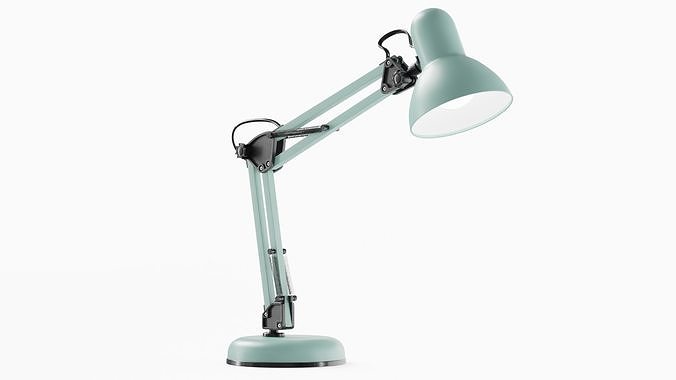 Modern Study Desk Lamp Aquamarine Low-poly 3D model