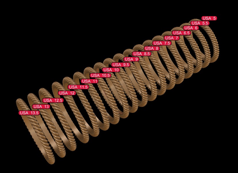 Rope ring 3D print model_12