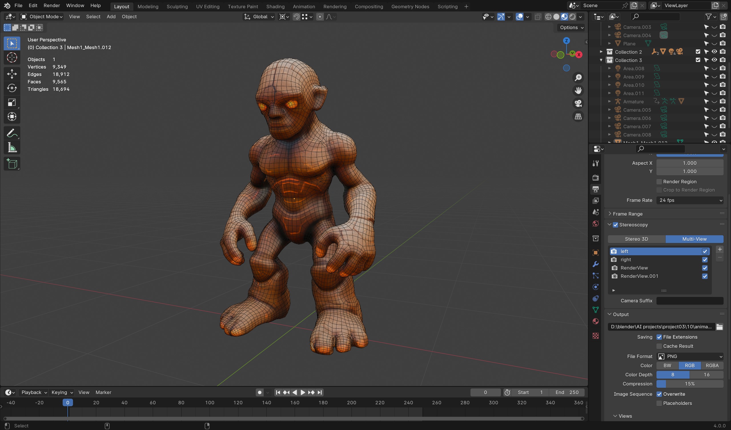 Clay Golem - Rig-Ready 3D Character for Games  Animation Low-poly 3D model_5