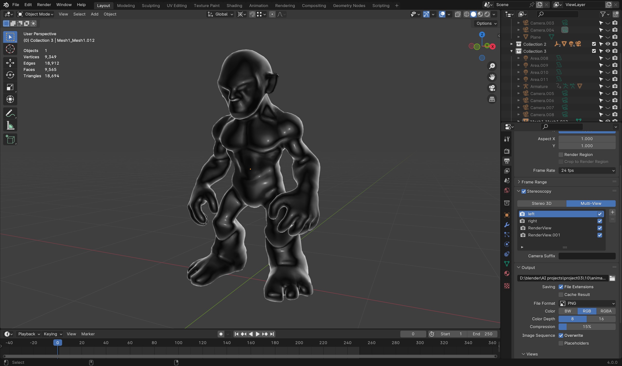 Clay Golem - Rig-Ready 3D Character for Games  Animation Low-poly 3D model_9