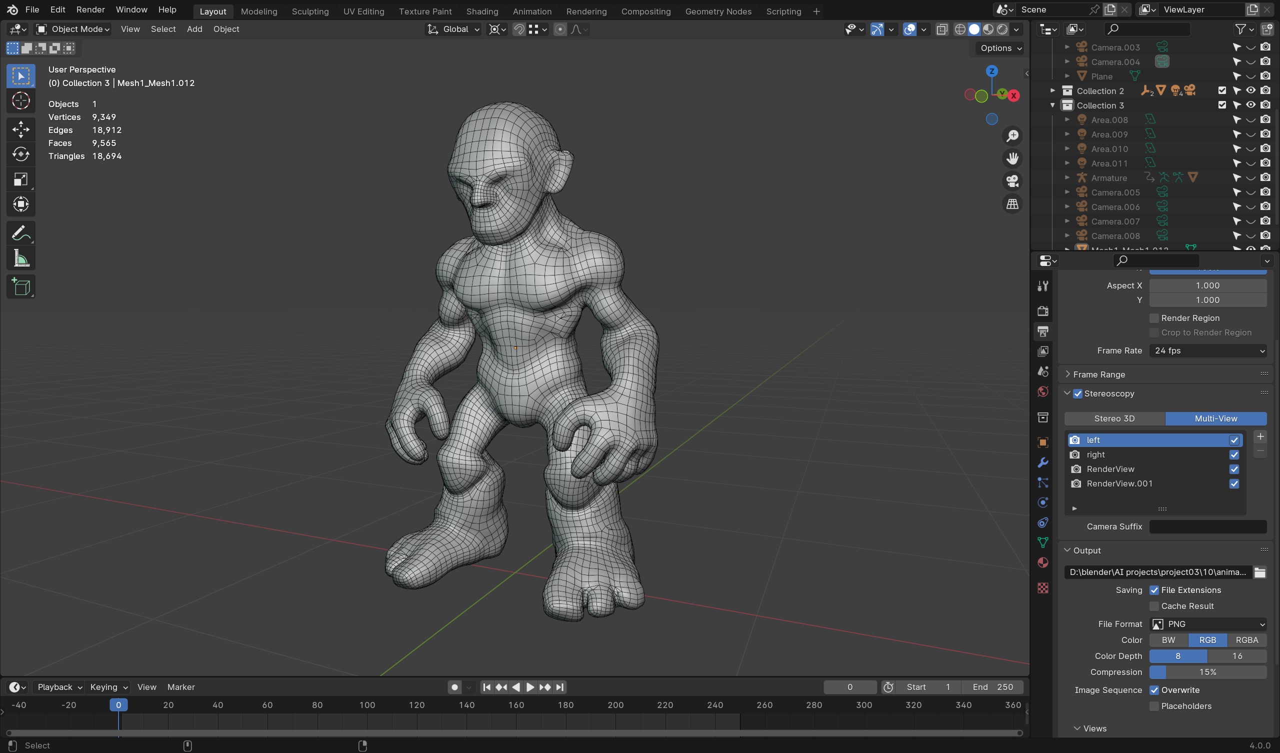 Clay Golem - Rig-Ready 3D Character for Games  Animation Low-poly 3D model_7
