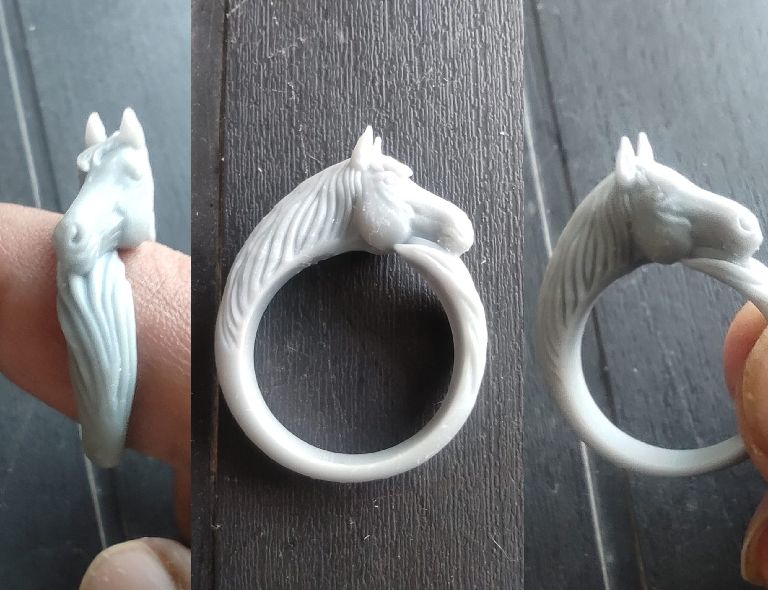 Horse Head Ring 3D print model_1