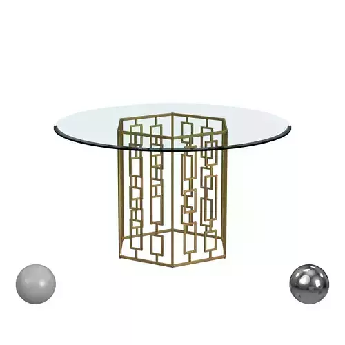 Safavieh Couture Alexandra  Gold Leaf Glass Dining Table