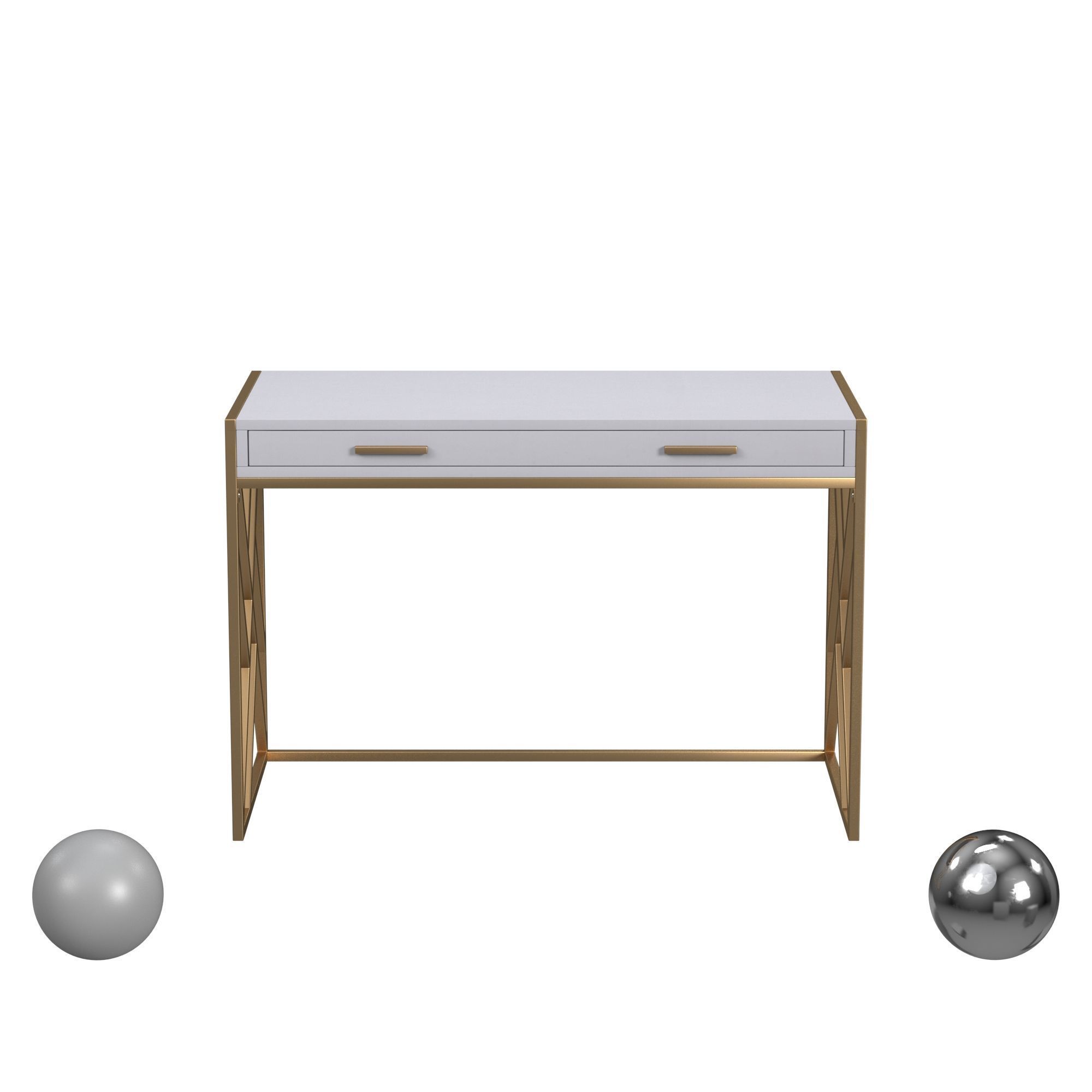 Safavieh Elaine 1 Drawer Desk 3D model_1