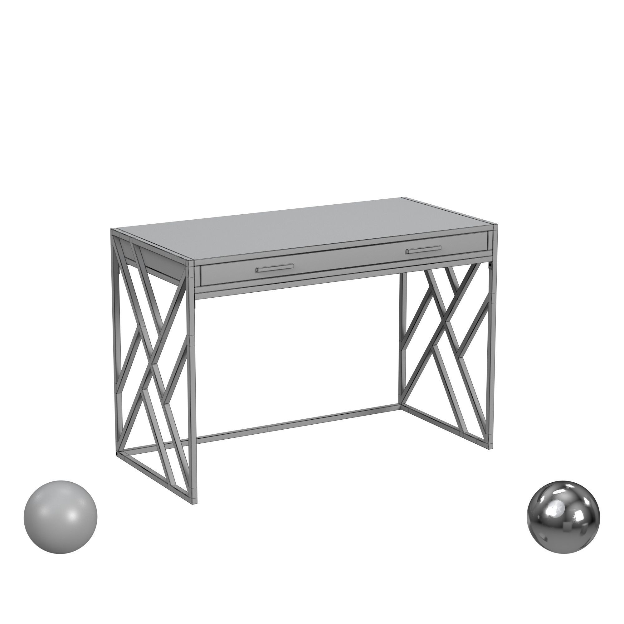 Safavieh Elaine 1 Drawer Desk 3D model_3
