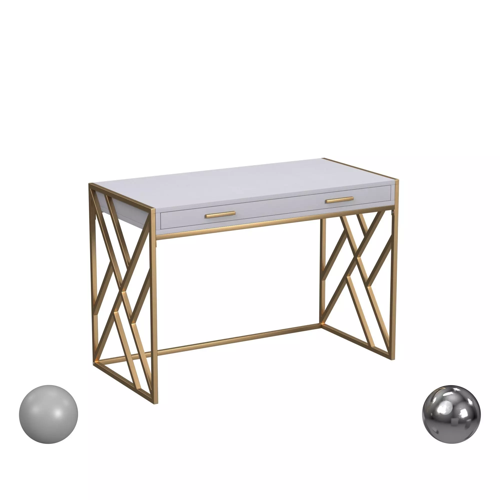 Safavieh Elaine 1 Drawer Desk 3D model_0