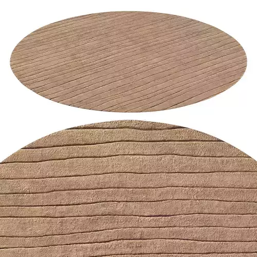 Vesa Wool Rug round Burnt caramel