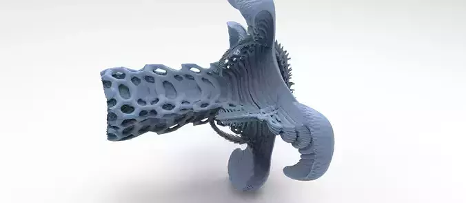 Alien Spine vertebrae stone 5 3D model