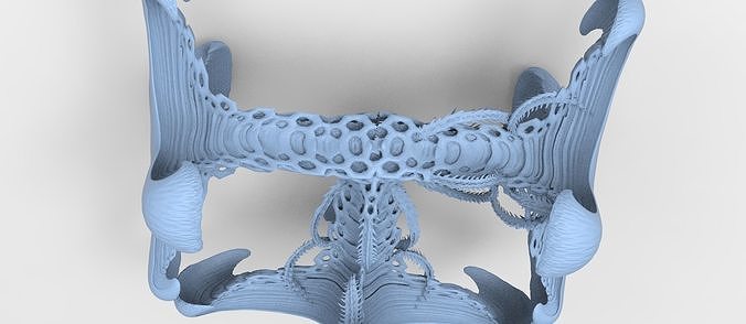 Alien Spine vertebrae stone 6 3D model