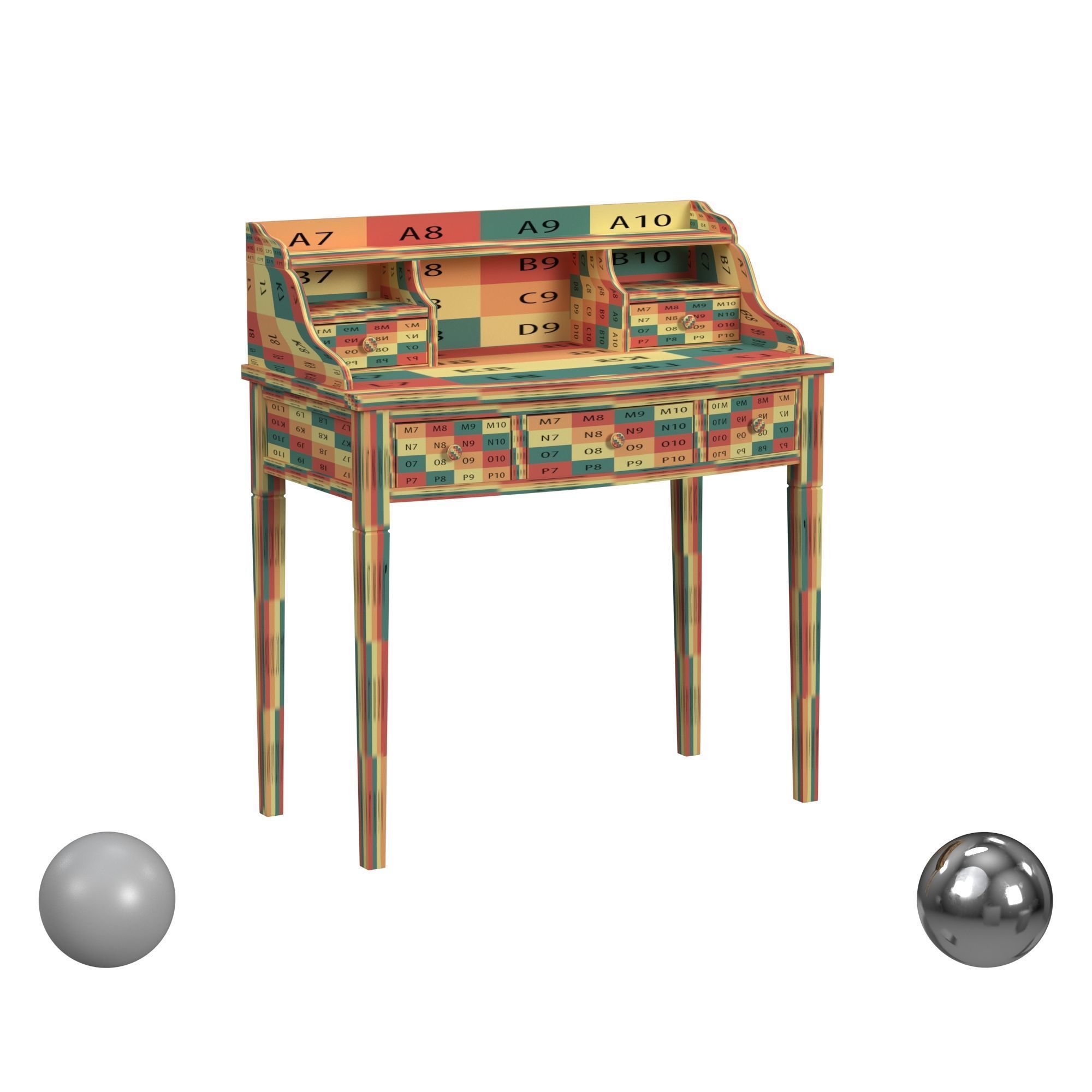 Safavieh Landon Writing Desk 3D model_2