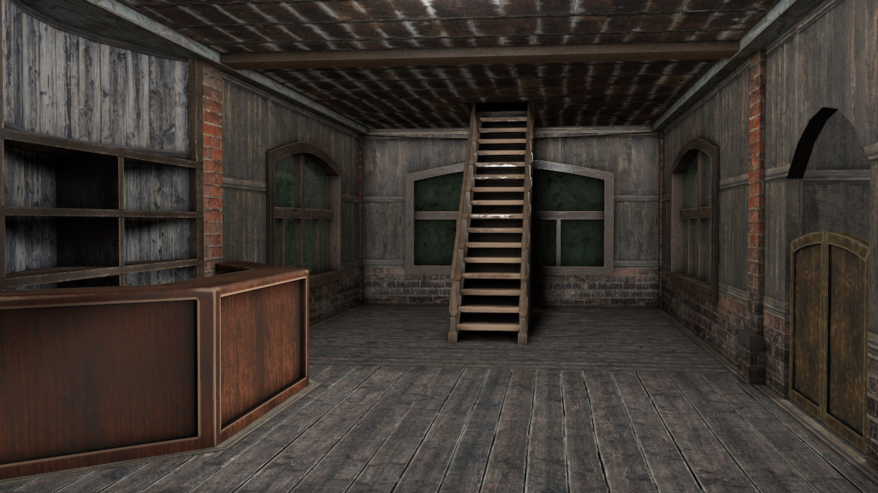 Tavern Low-poly 3D model_3