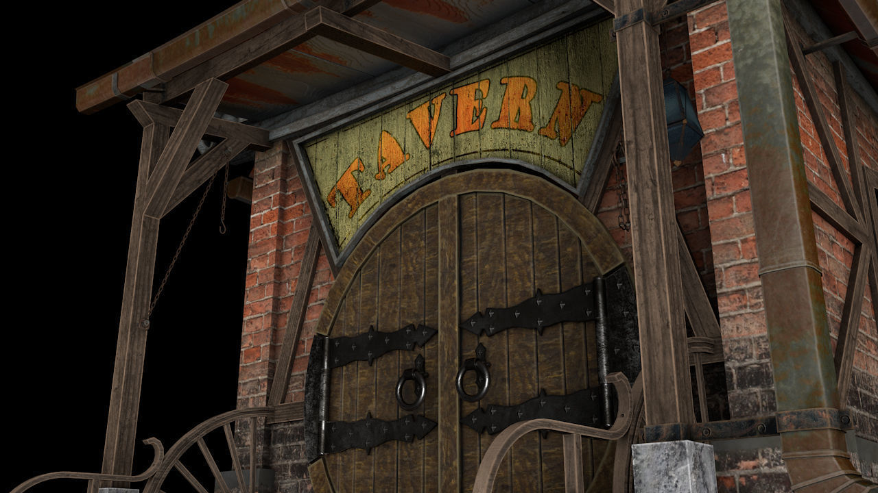 Tavern Low-poly 3D model_17