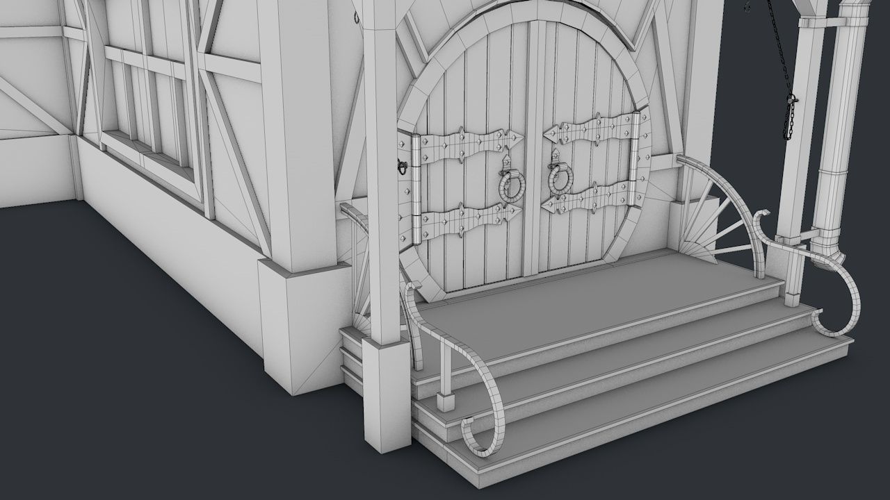 Tavern Low-poly 3D model_26