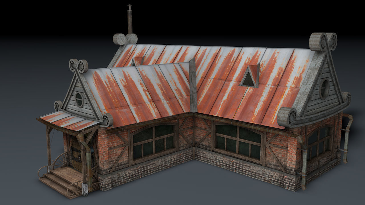 Tavern Low-poly 3D model_15