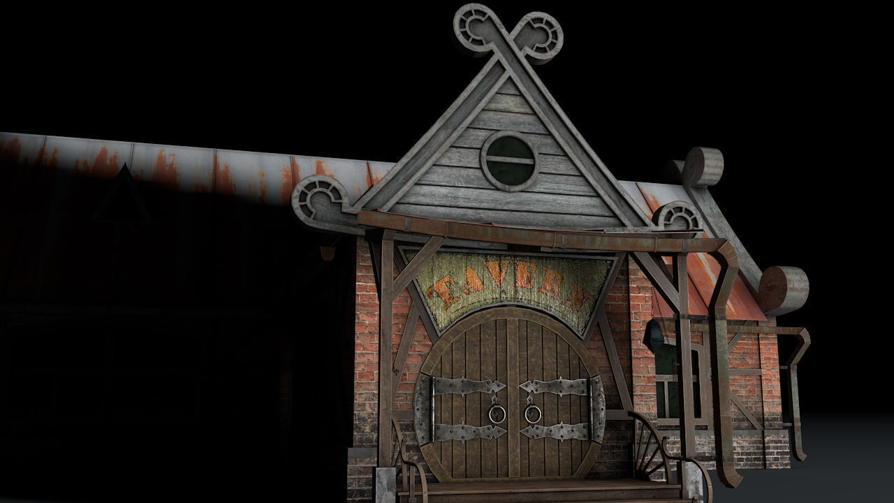 Tavern Low-poly 3D model_16