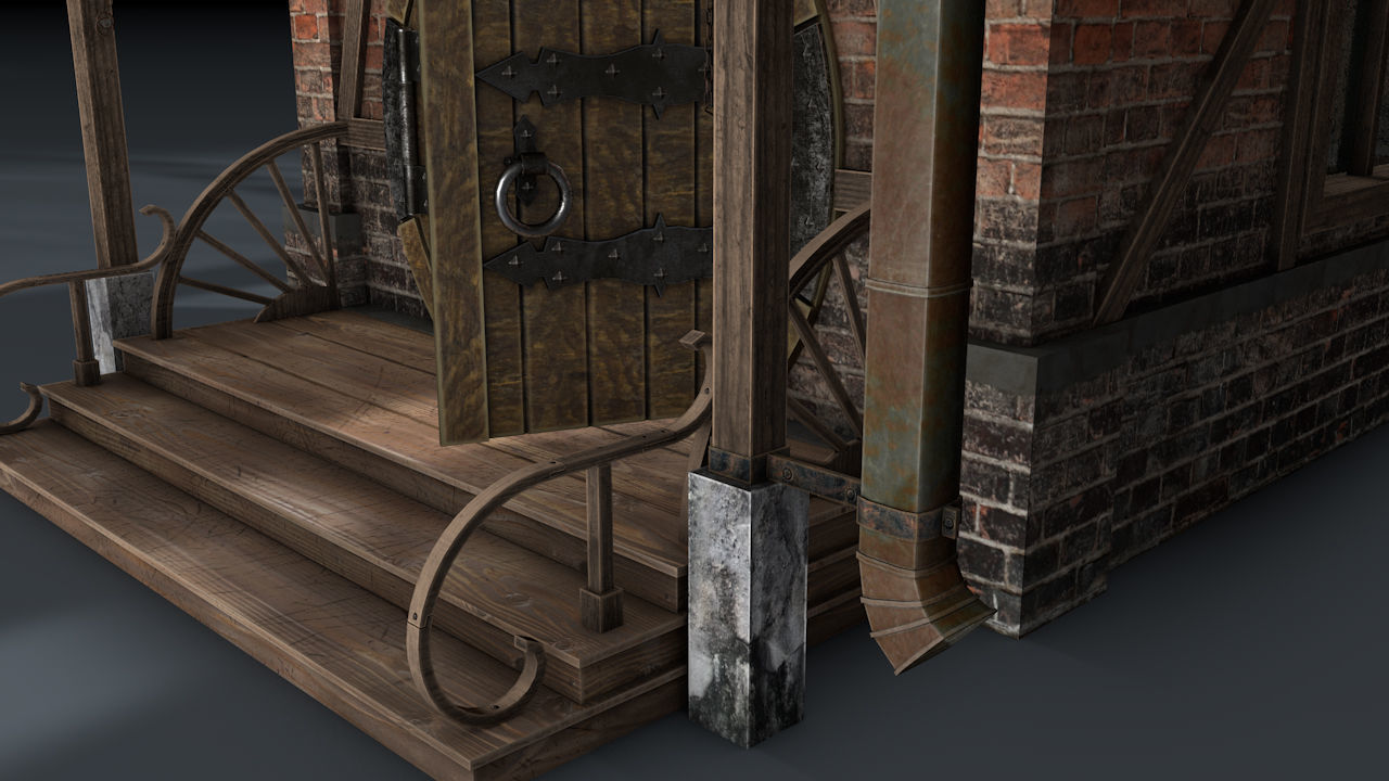 Tavern Low-poly 3D model_10