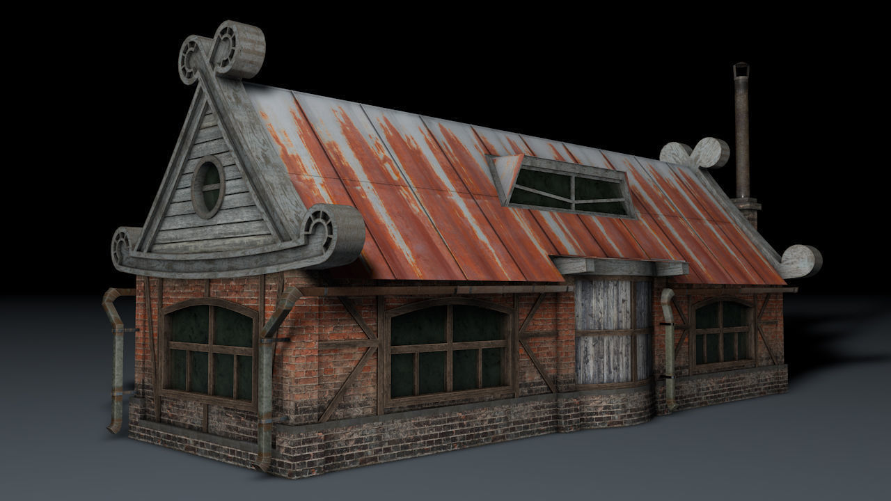 Tavern Low-poly 3D model_13