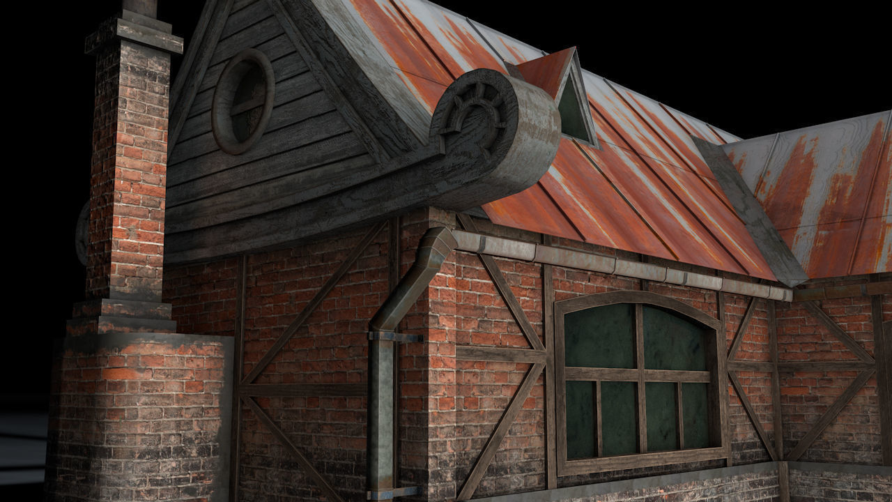 Tavern Low-poly 3D model_9