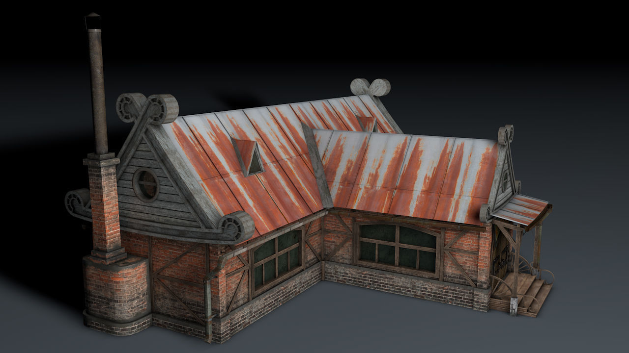 Tavern Low-poly 3D model_11