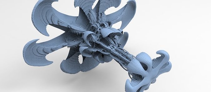 Alien Spine vertebrae stone 8  3D model
