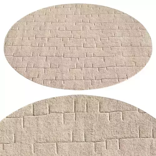 Hadya Wool Rug round Wheat