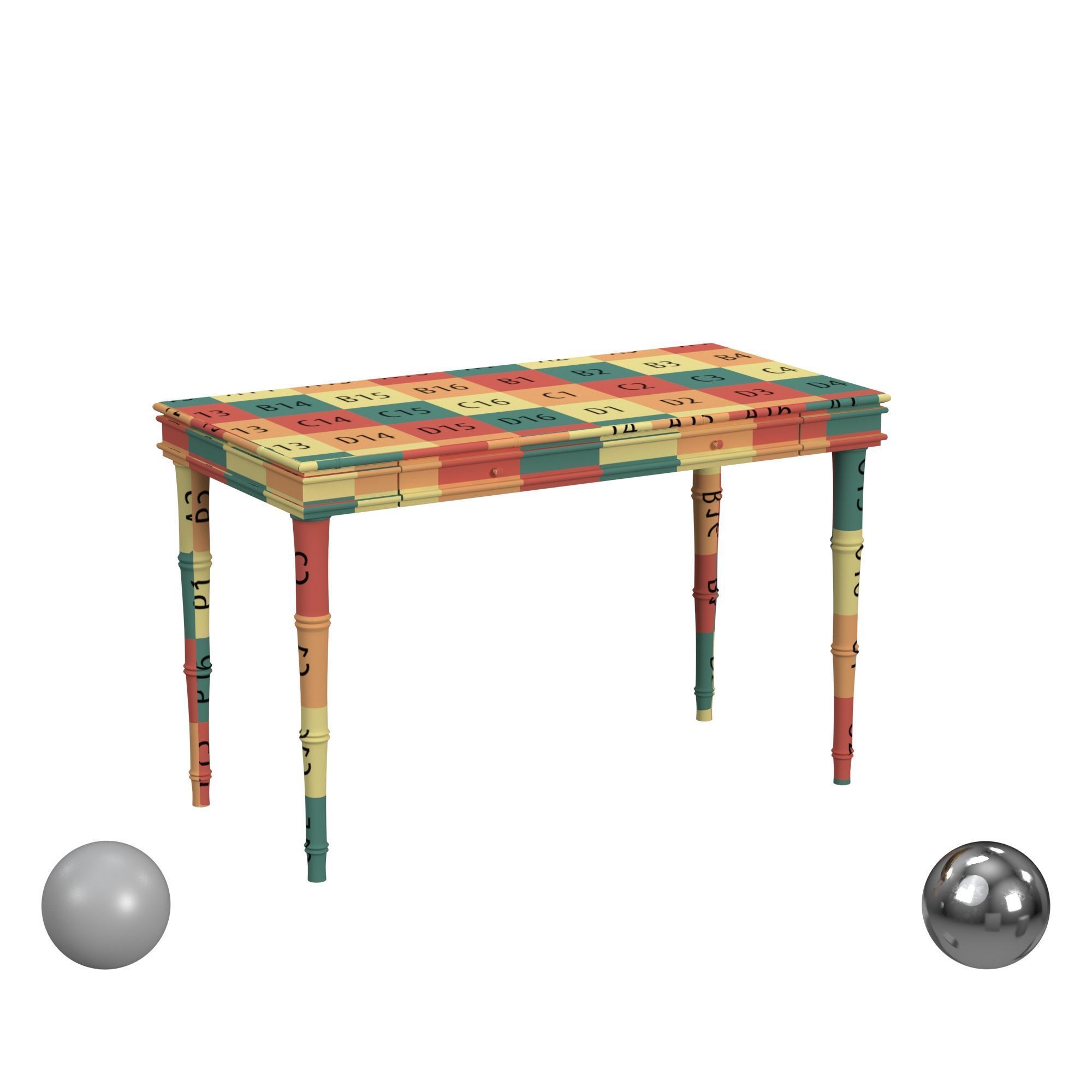 Safavieh Noely Coastal Writing Desk 3D model_2