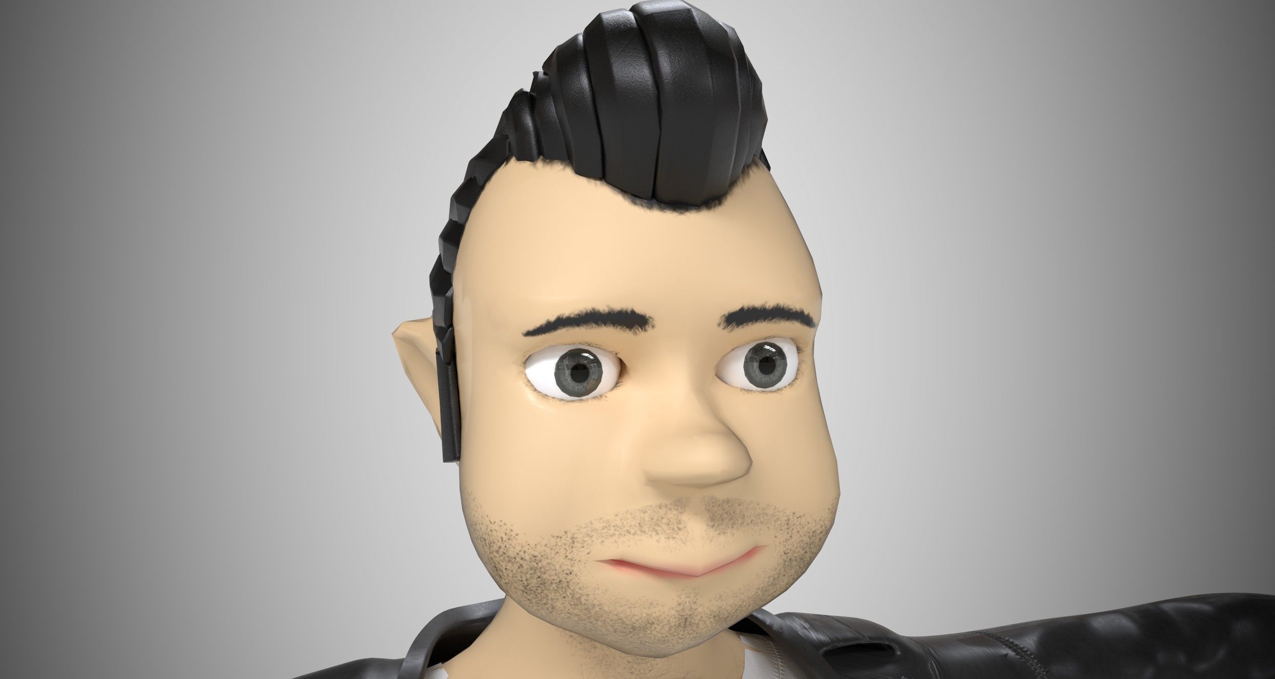 Rockabilly Stylized Character Low-poly 3D model_7