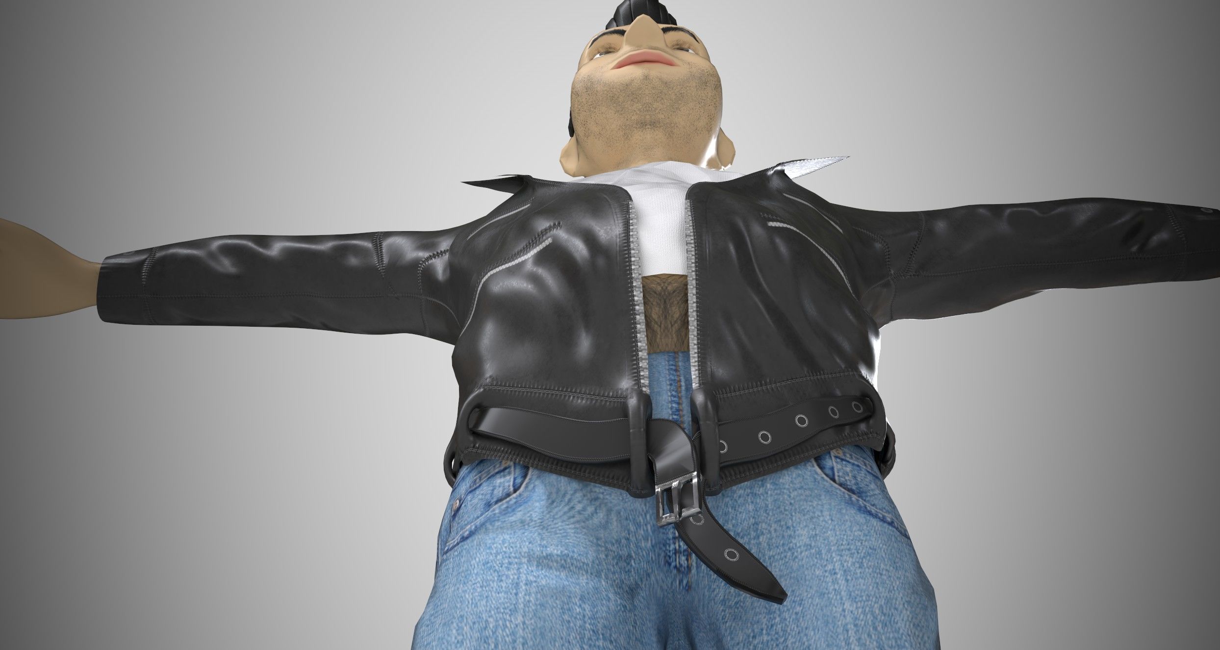 Rockabilly Stylized Character Low-poly 3D model_8