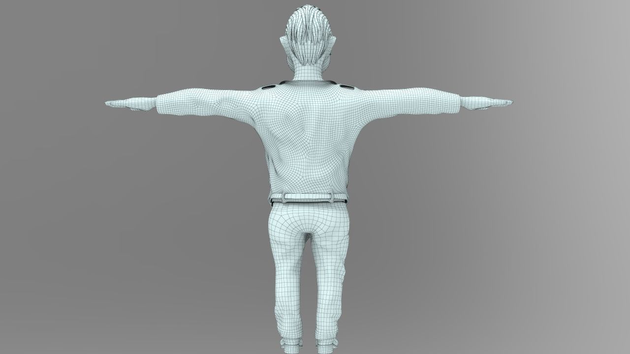 Rockabilly Stylized Character Low-poly 3D model_13