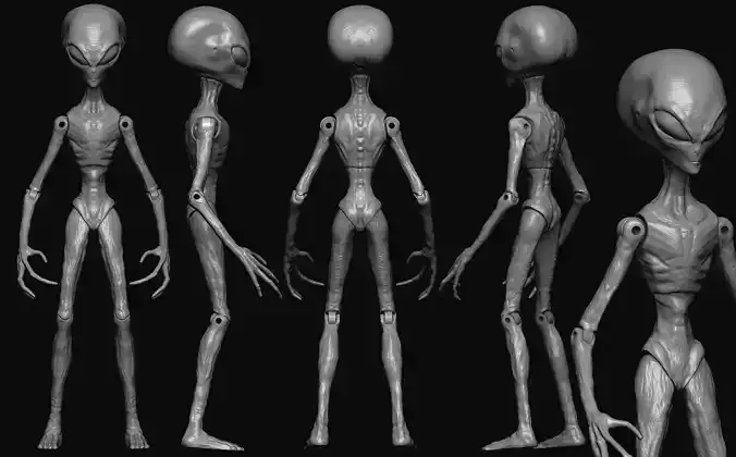 Grey alien action figure