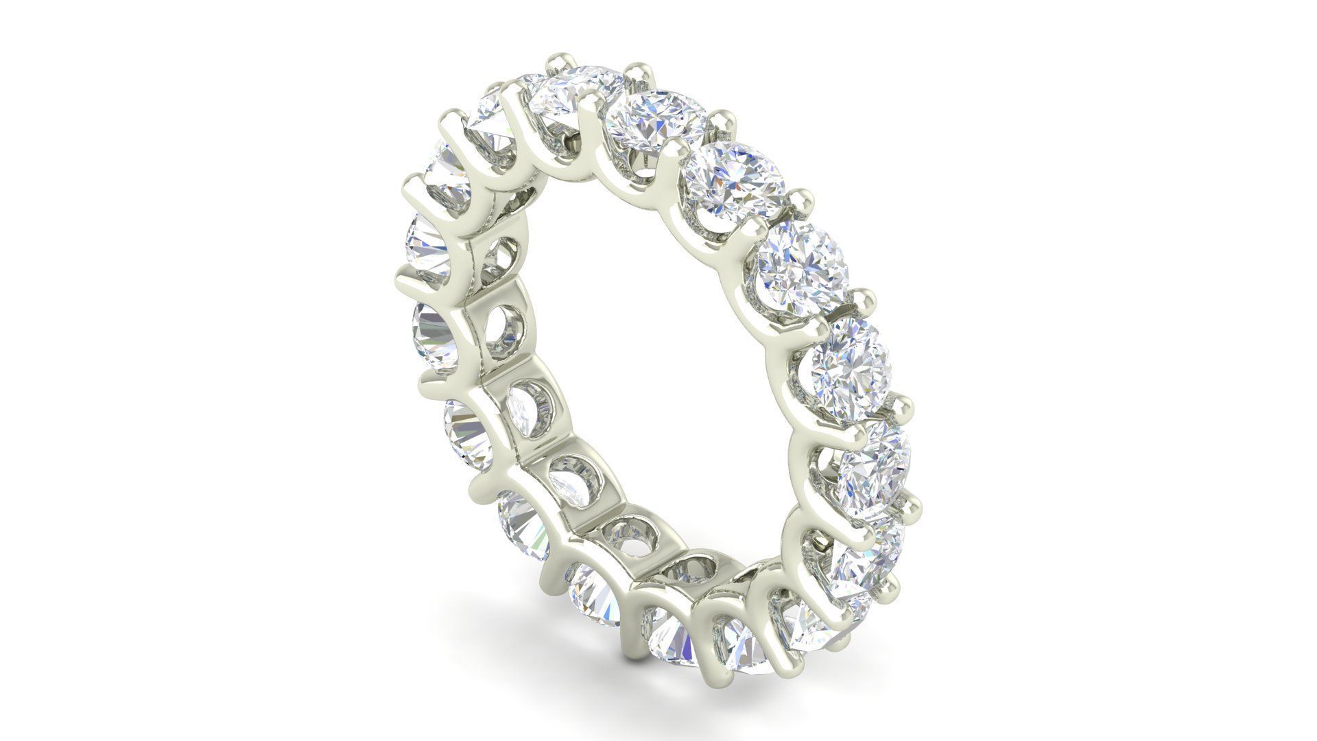 U Shaped Eternity Ring 3 point 6 mm stone size swiss 9 and EU49 3D print model_9