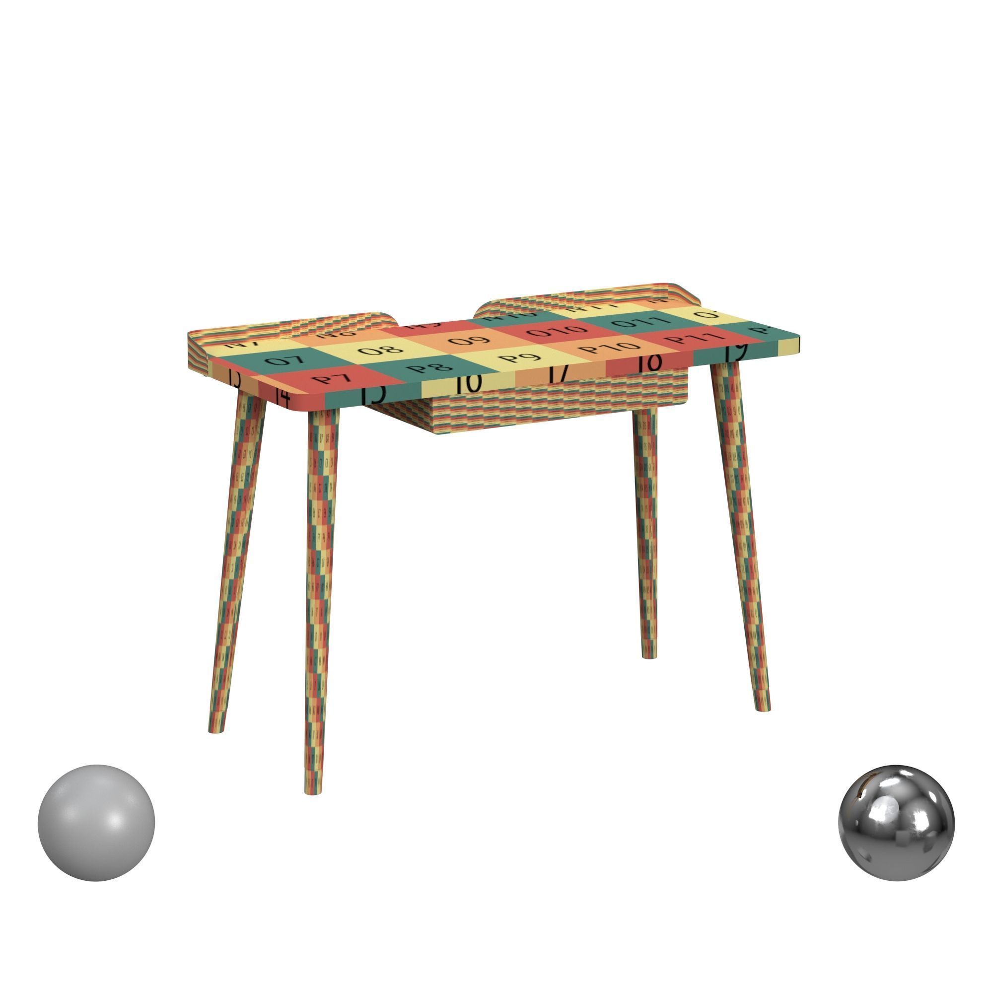 Safavieh Parker 1 Drawer Desk 3D model_2