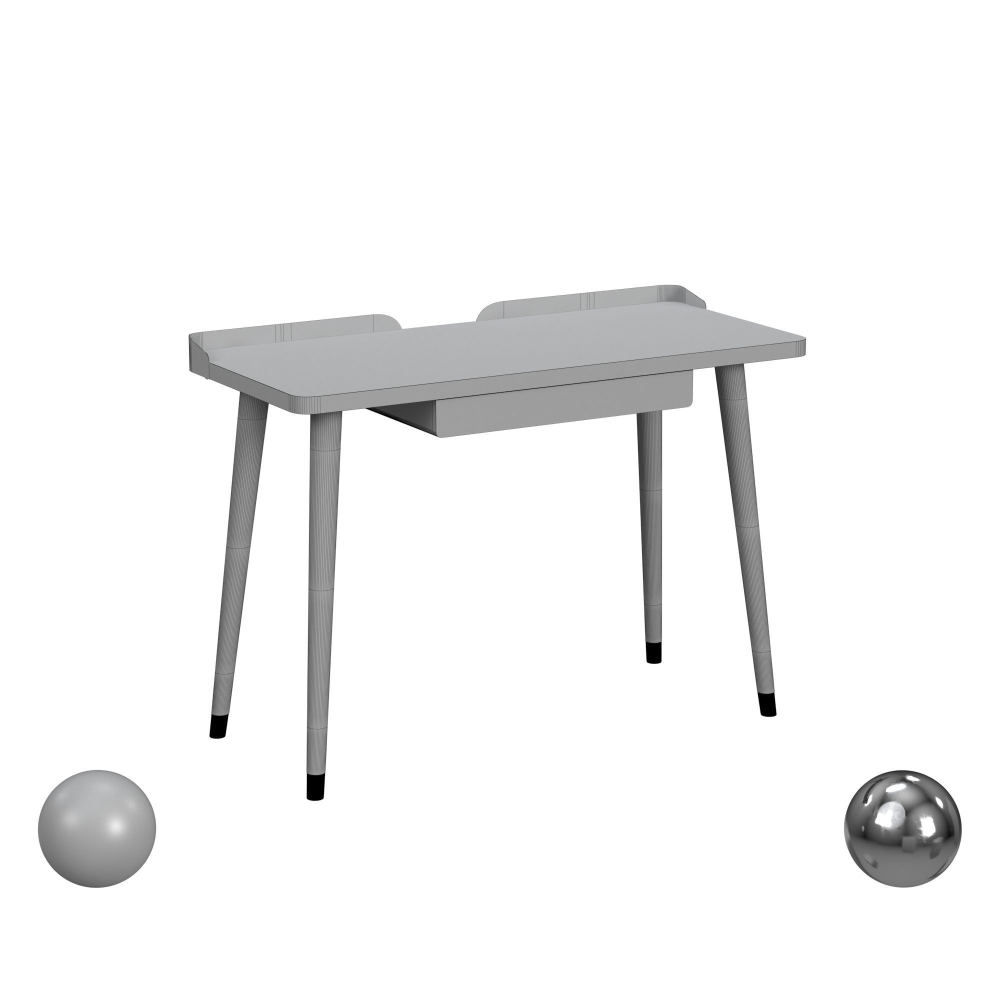 Safavieh Parker 1 Drawer Desk 3D model_3