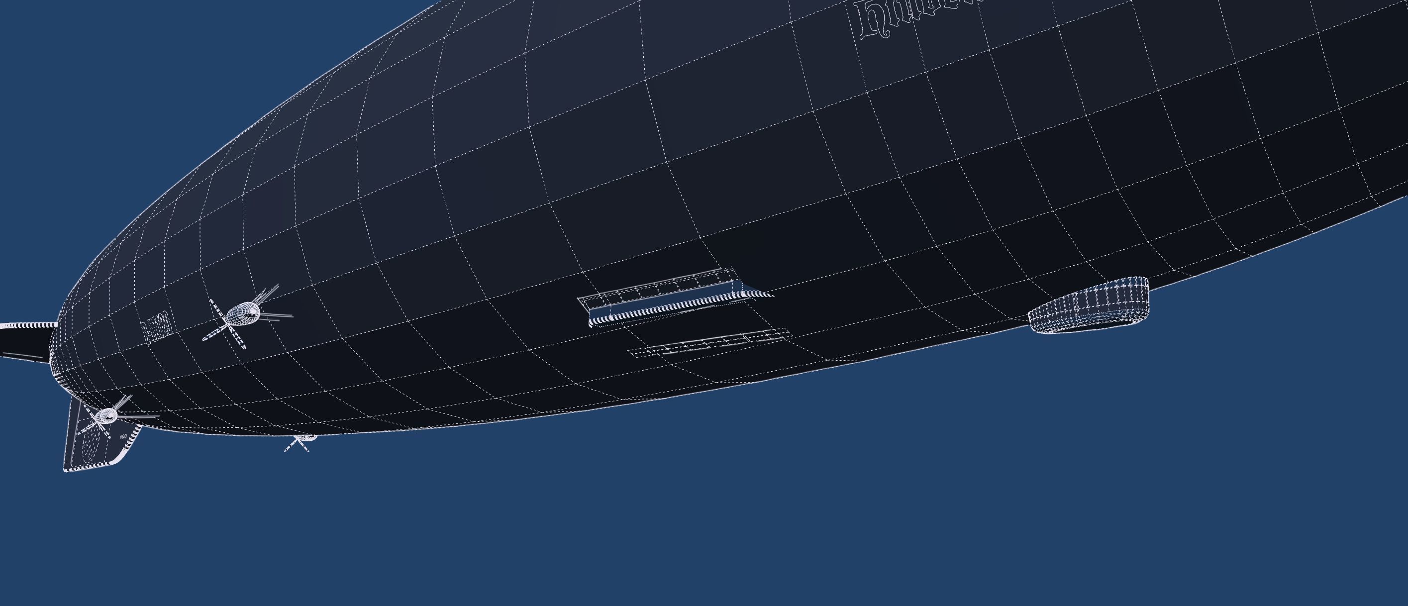 Hindenburg zeppelin with interior 3D model_30